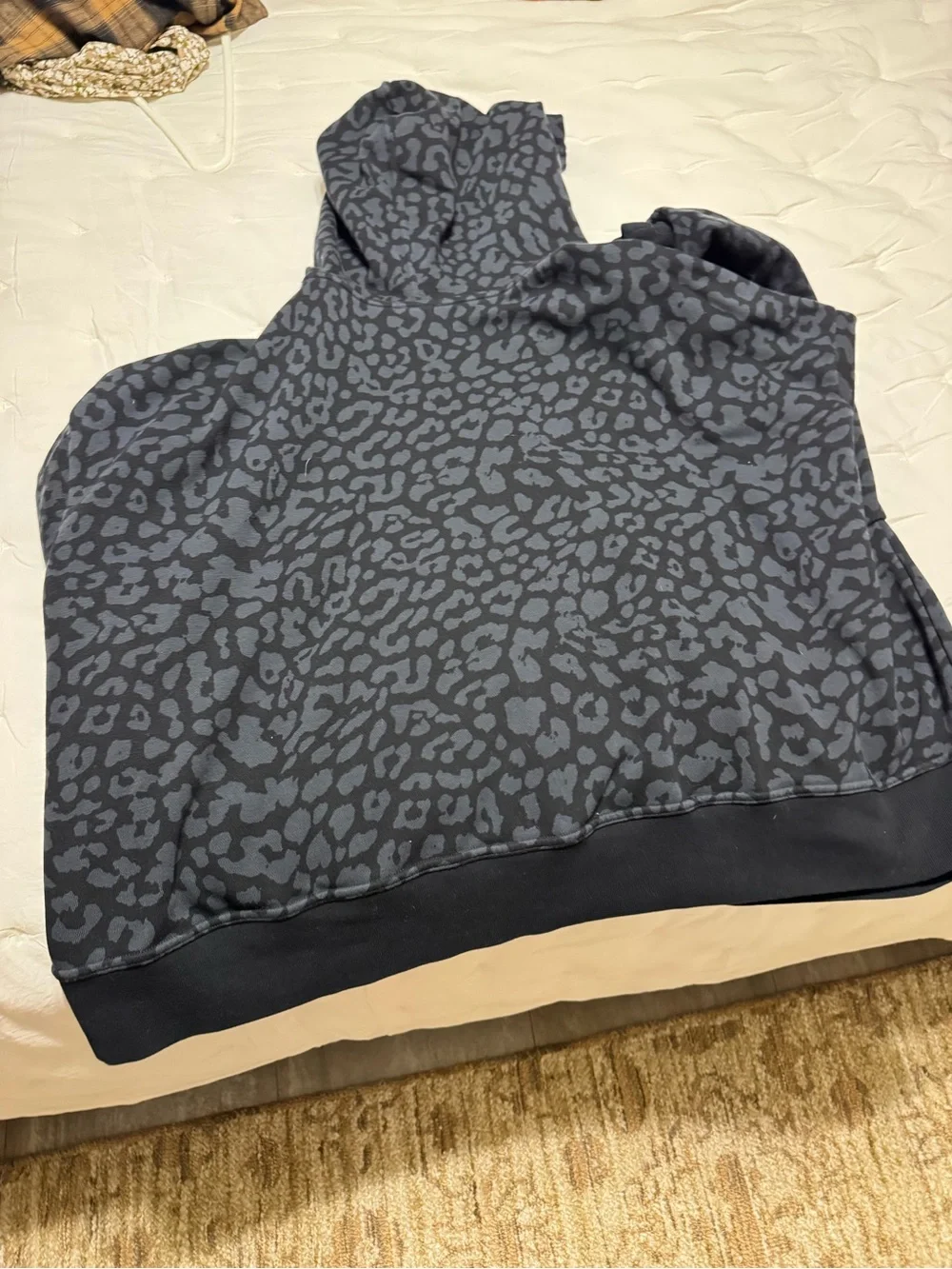Nike Women's Black & Dark Gray Leopard Hoodie